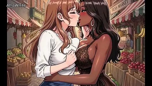 AI generated Hentai animated anime cartoon of a honey big boobs slim british curvy student  fucking her crush raw, no condom