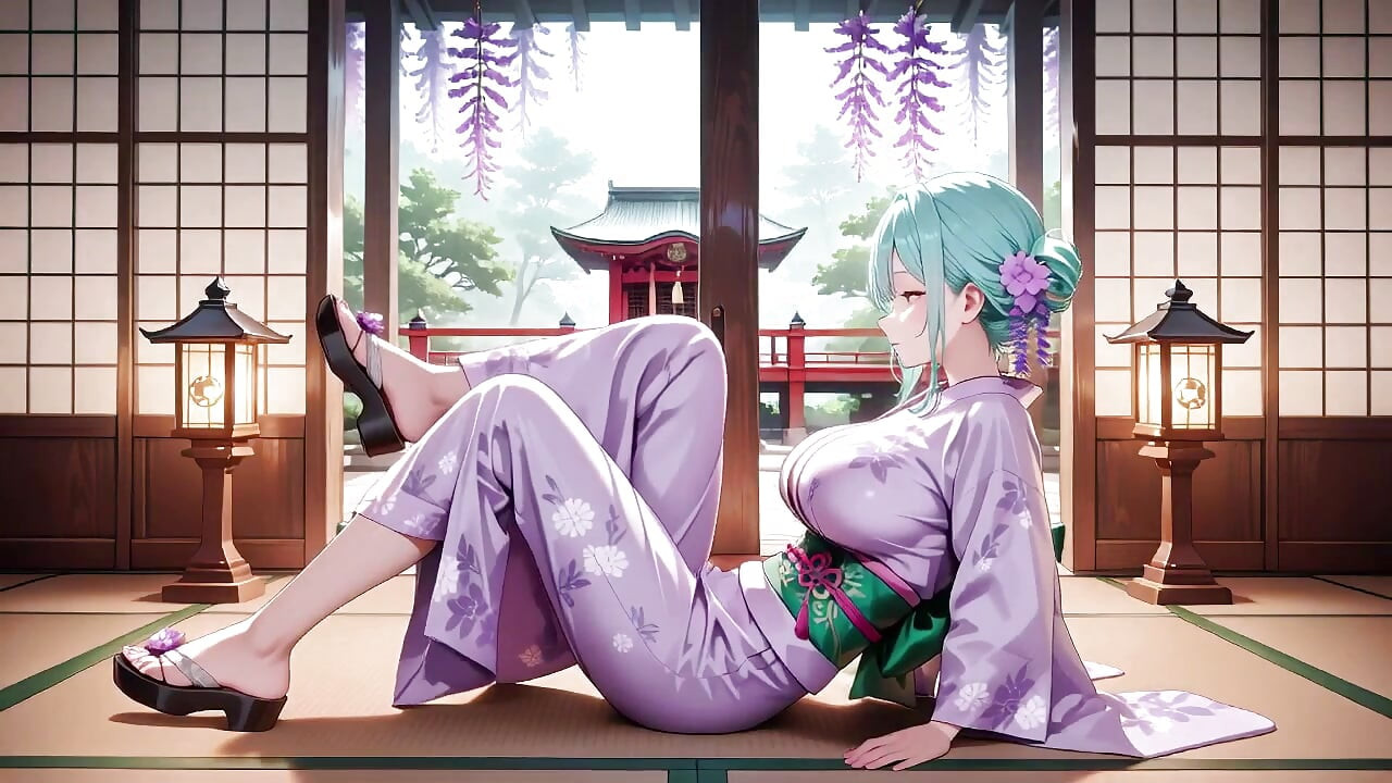 Violetti kimonojumalatar! En kestä märkyyttä punaisen torii-portin alla