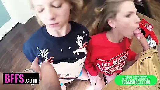 BFFS - две симпатичные девушки Sydney Cole и Moriah Tyler Recieve шаловливые подарки в ящиках от извращенных чуваков