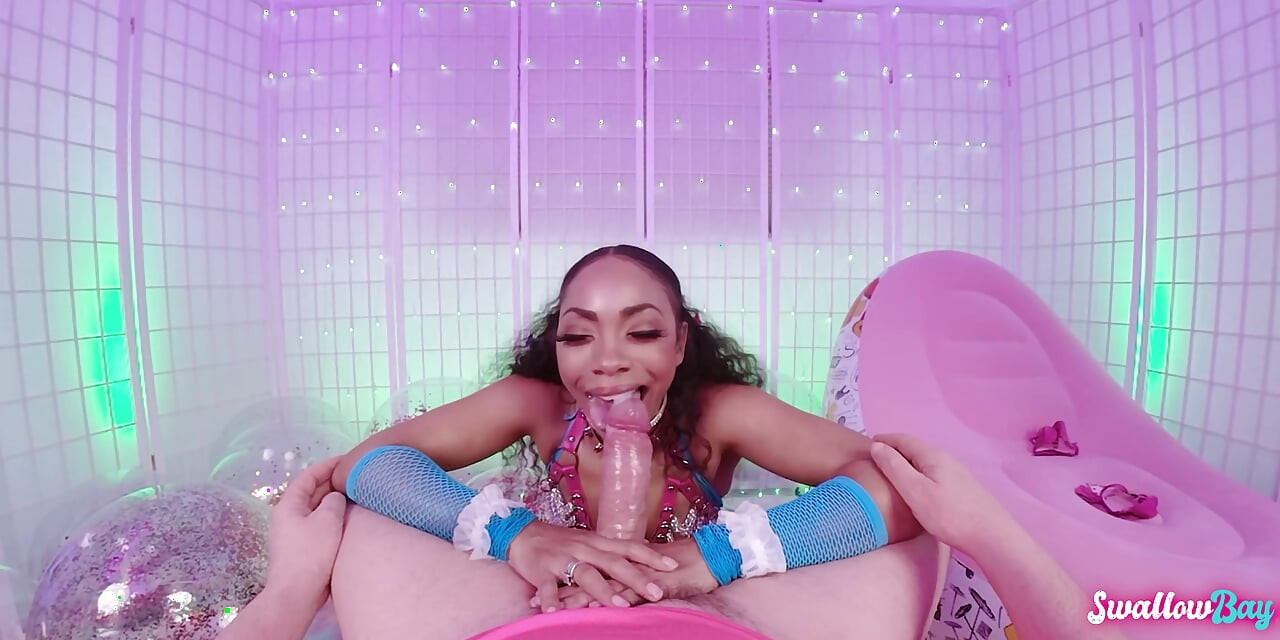 Hot Ebony Babe Cali Caliente Deepthroating Big Cock POV