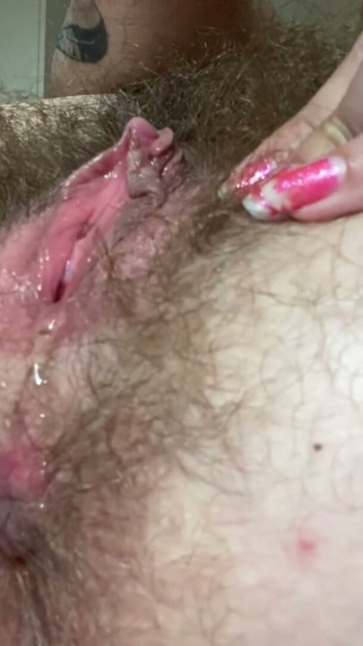 Double orgasm hairy pussy big clit | Clip 2