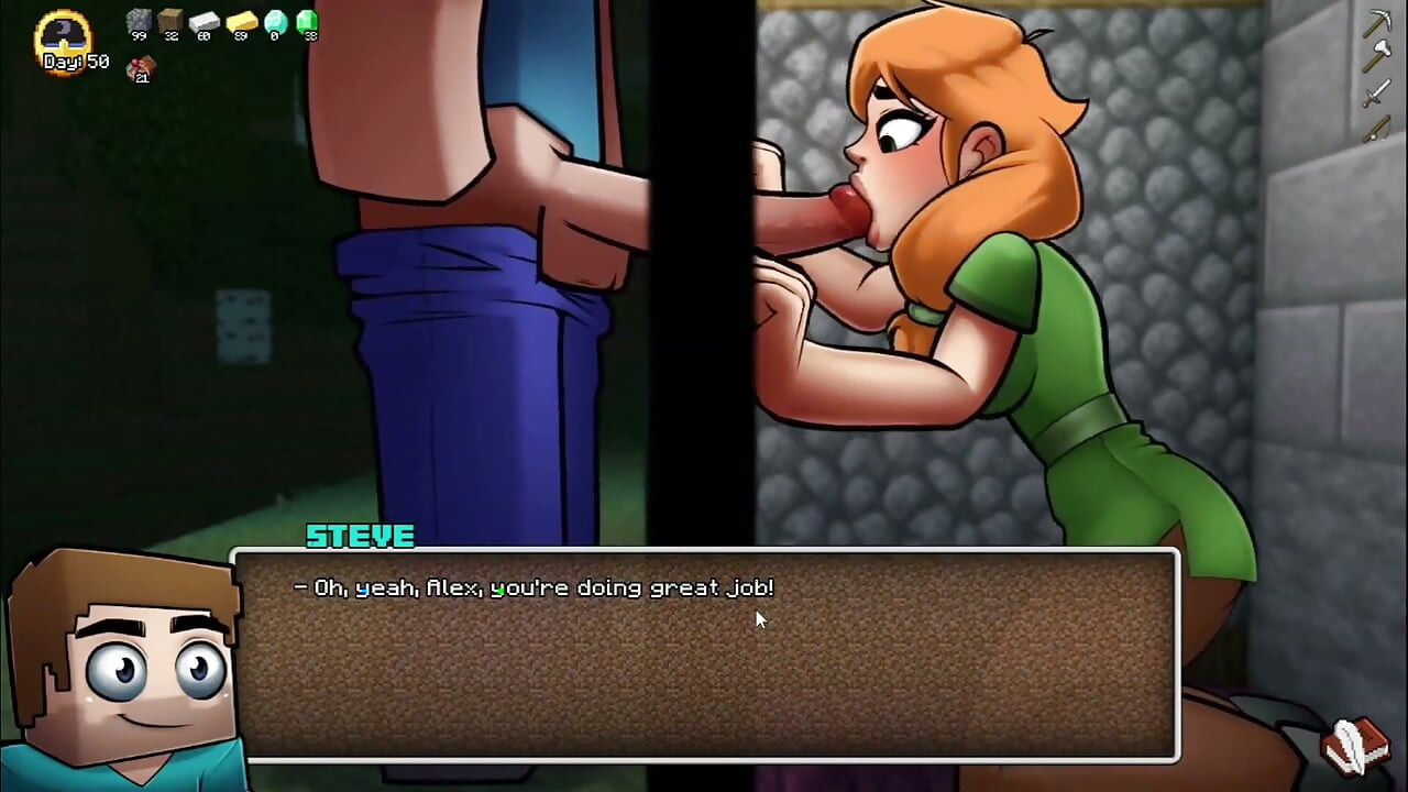 Hornycraft blowjob through glory hole at night