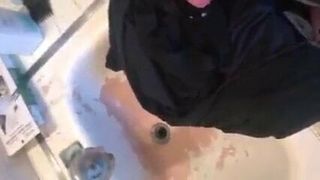 blowing my load cum all over the sink