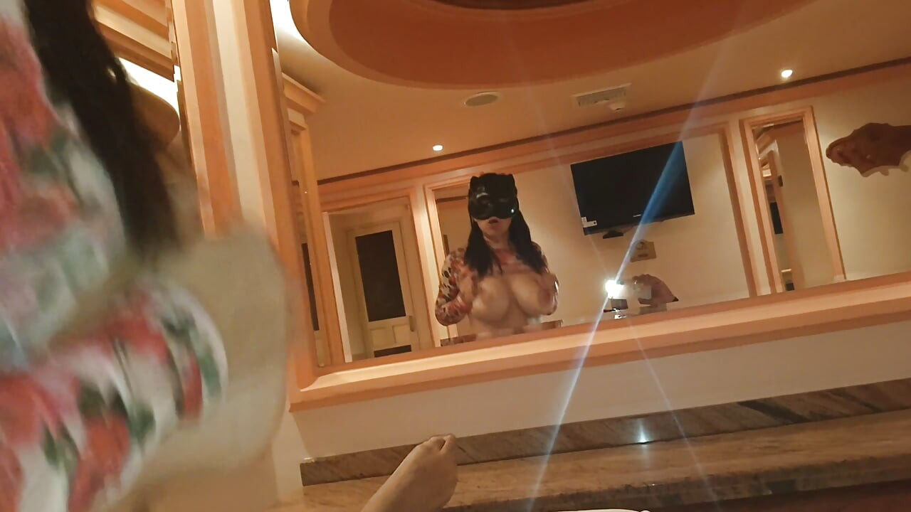 I ride a Black guy with a rock hard, cum-filled cock and make him suck my big tits.