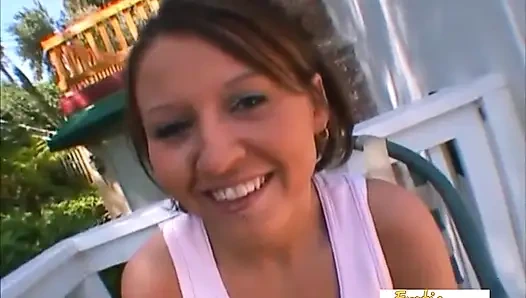 Riding cock and getting facials come naturally for this whore