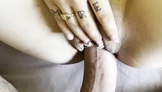 Petite slut Holy Machiavelli getting a big load of cum in her mouth