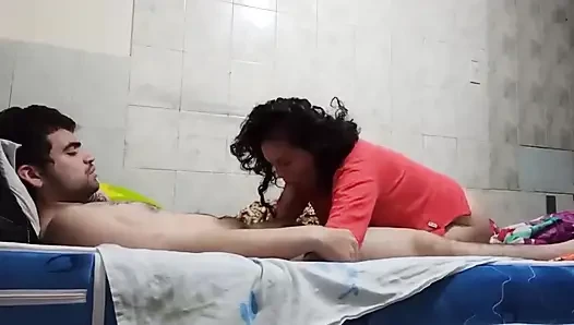 Hiddn Camera for Slutty Stepmom Who Wants to Eat Her Stepson's Cock