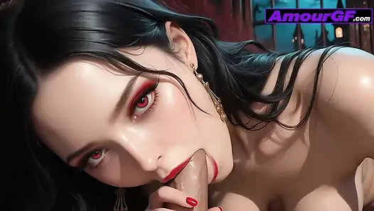 3D AI Vampire Takes Big Cock in Darkness, Breathy Moans & Wet Climax