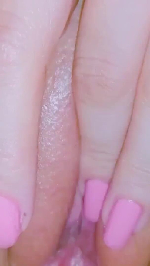 Girl with perfect pink and puffy pussy gets fucked sideways and looks amazing | Clip 2