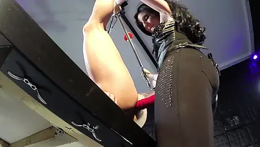 Anal fucked with the red rubber cock (GoPro)