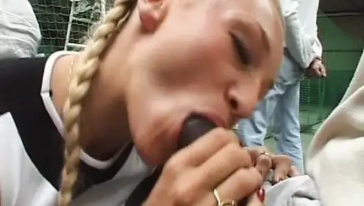 French Tennis Babe Double Ir Fucked in Threesome