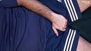 Silky Adidas Shorts Wank and Cum