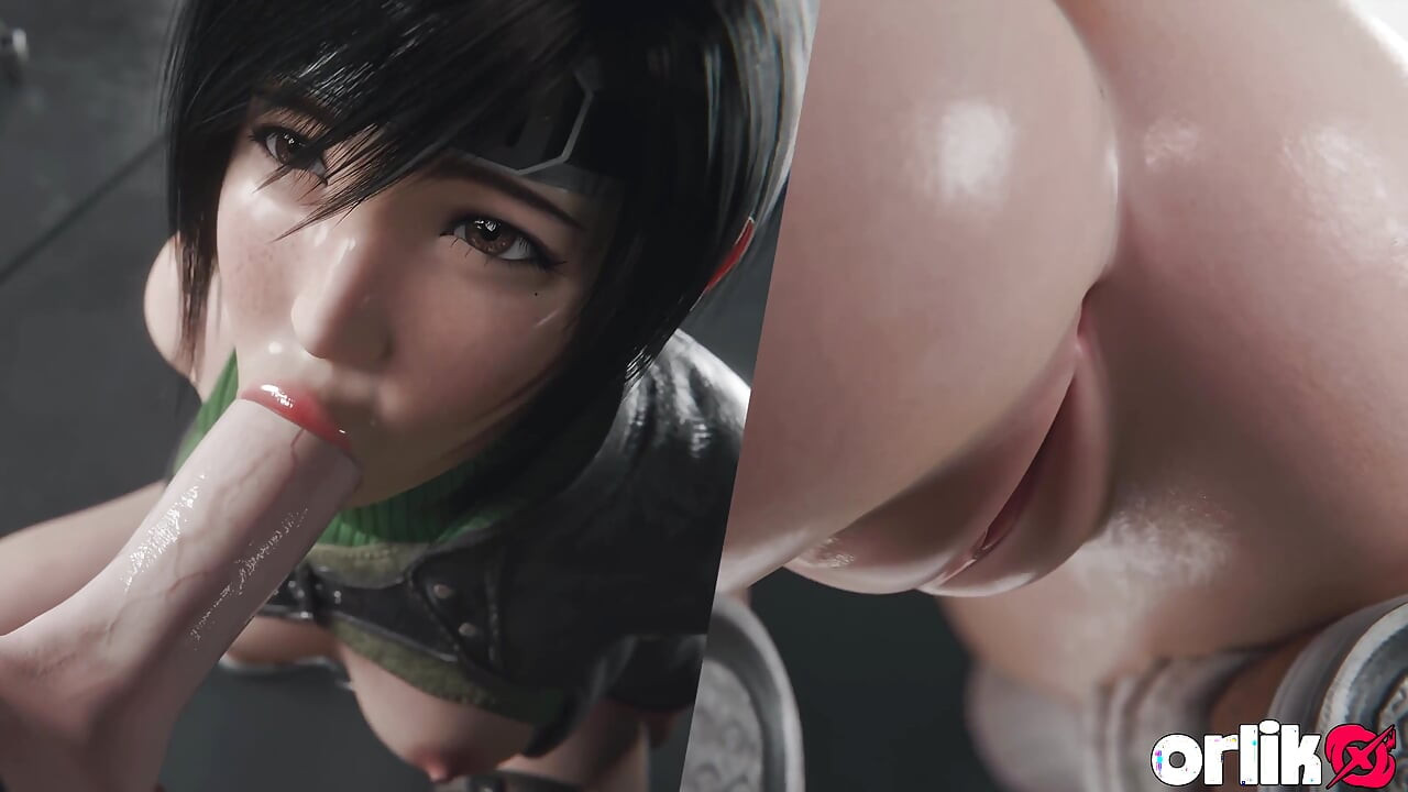 Yuffie kisaragi gran polla descuidada mamada - animación 3D profunda y desordenada