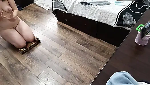 Sexy Wife Workout at Home Naked