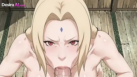 Slow strokes, Tsunade’s big boobs and ass worshipped, cum drips down her lips AI GENERATED
