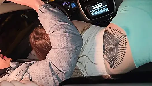 A double blowjob in my friend's car DIRTY MORBID GIRLS