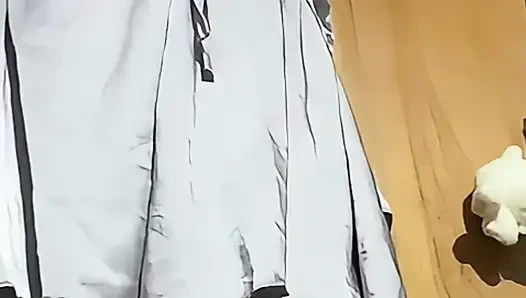 Hot 18-year-old schoolgirl strips before class, perfect tits. Home video