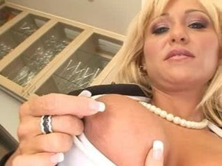 Big blond MILF gets her holes filled