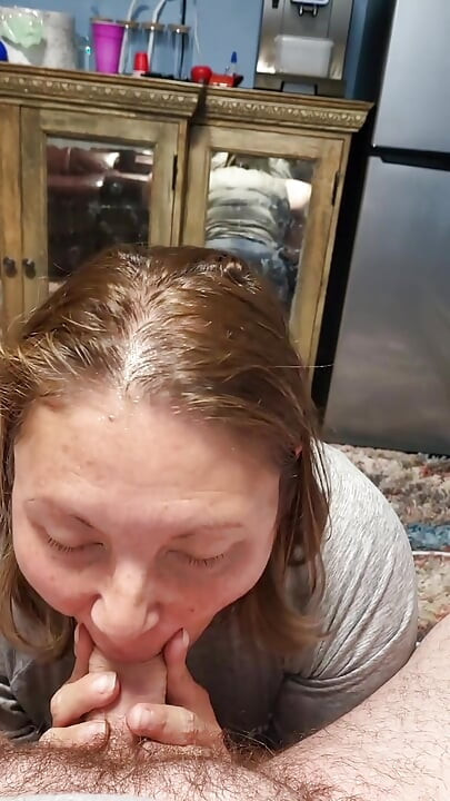 Dirty talking milf while sucking cock talks about why she likes sucking dick and how she wants guys lined up to for a blowjob