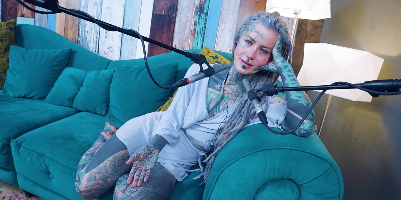 I talk about Z - zeal - ASMR podcast SFW talking goth skinny girl dreadlocks tattoo model inked girl