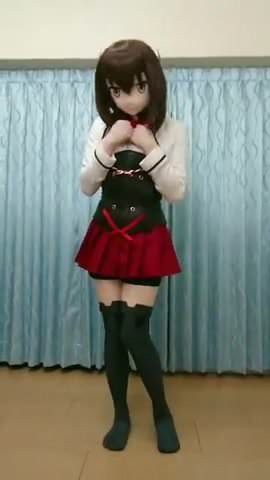 Kigurumi girl in tights