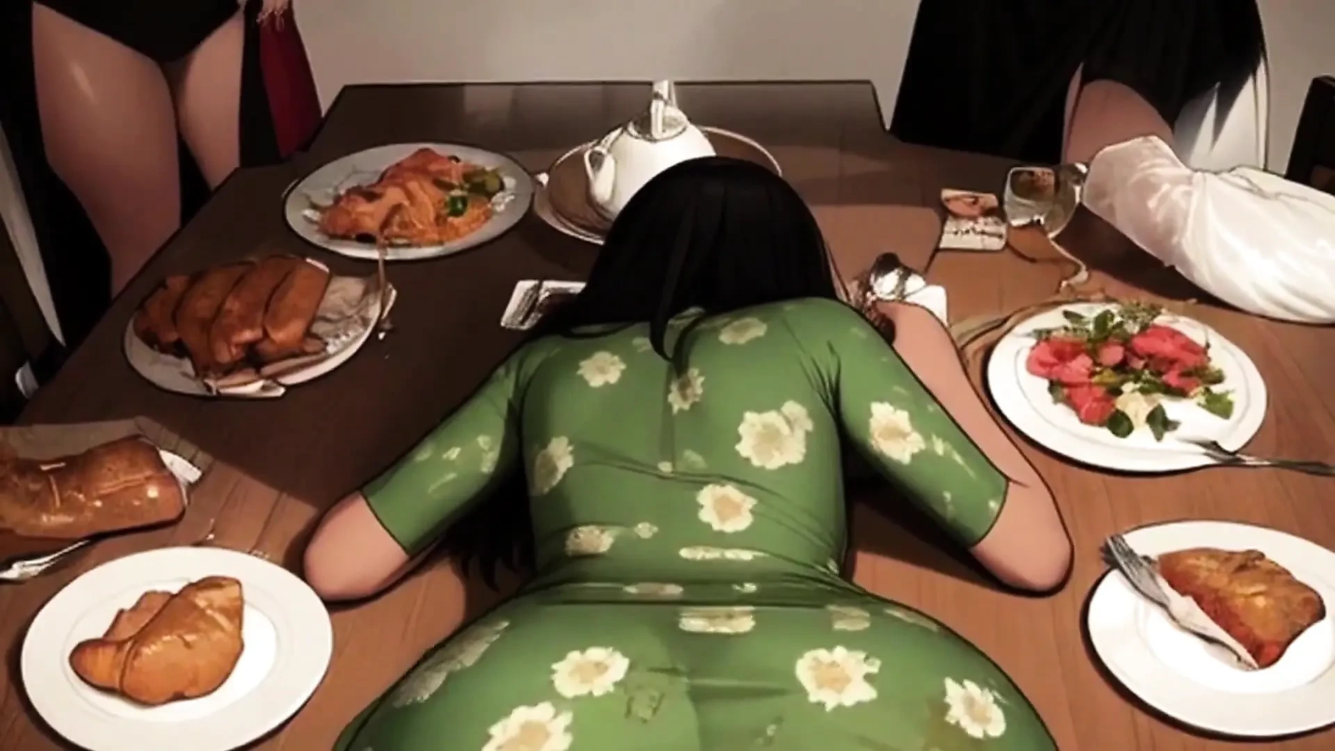 My Woman Was Sitting on My Lap Wearing a Dress so I Snuck My Dick Inside Her in Front of Everyone on Thanksgiving