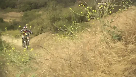 Blonde girl sucks and rides a huge cock on the grass while out on picnic