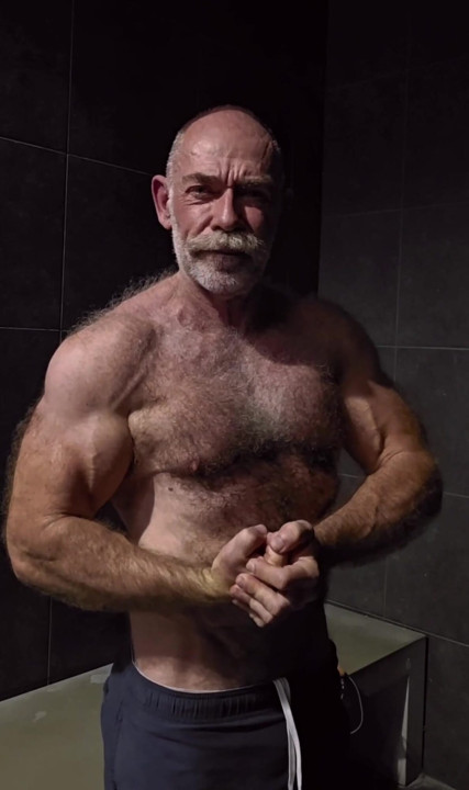 Flexing Hairy Muscle Bear