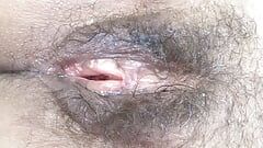 They jerk off and cum in front of me looking at my hairy pussy