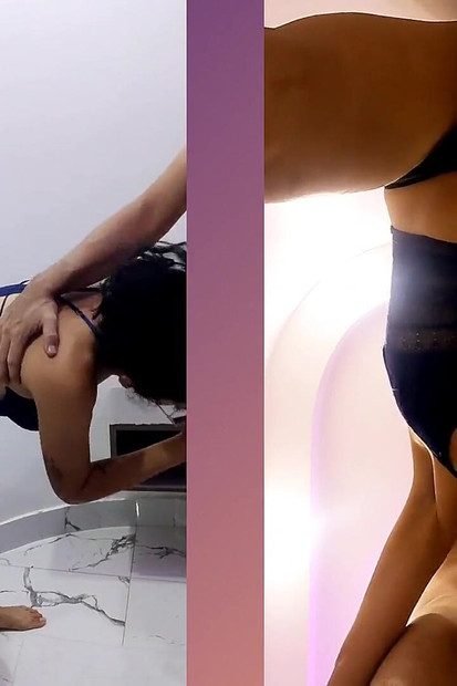 Pasangan berkongsi dildo besar, sesi seks dubur #690