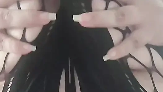 See how I play with me, caressing me for you