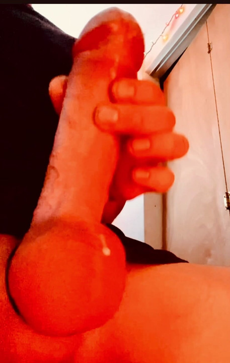 Jacking my hard cock till cum pours out