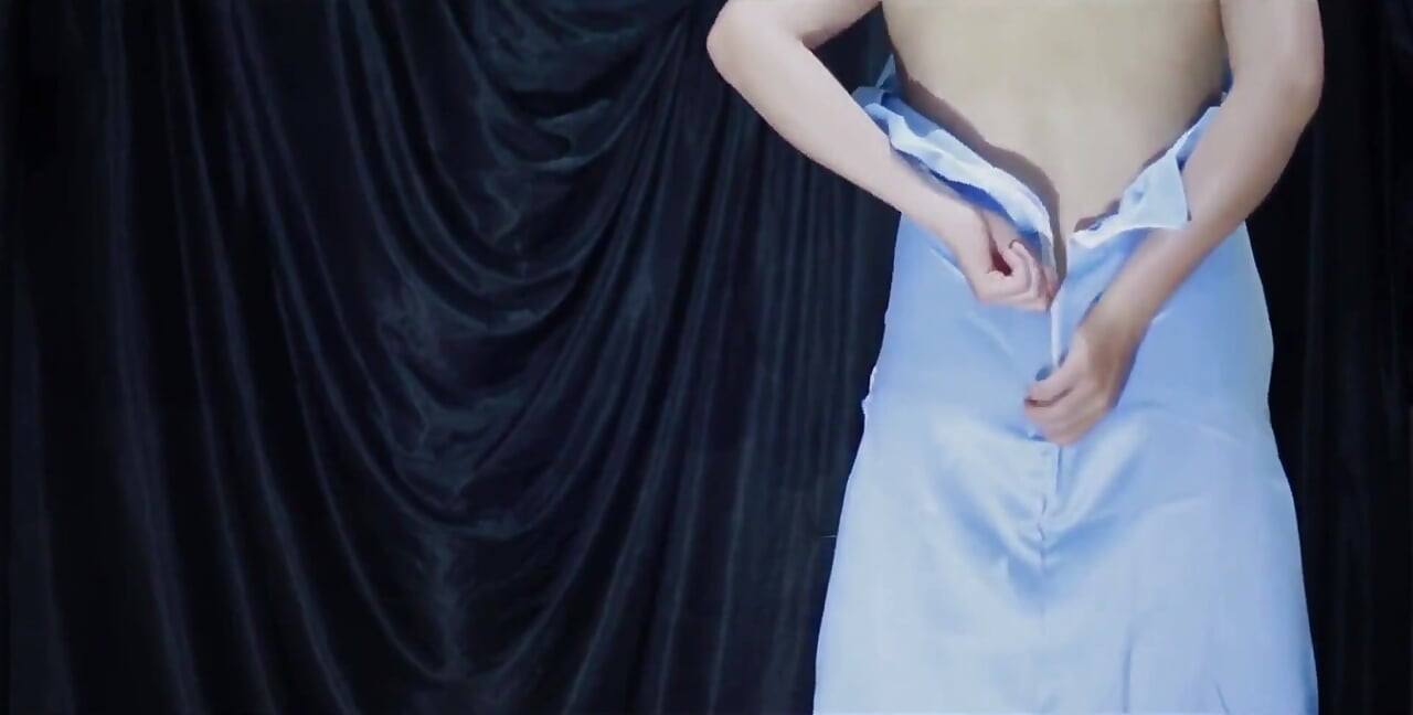 Indonesian Porn a Clear Girl Trying on Her New Satin Dress While Having Fun