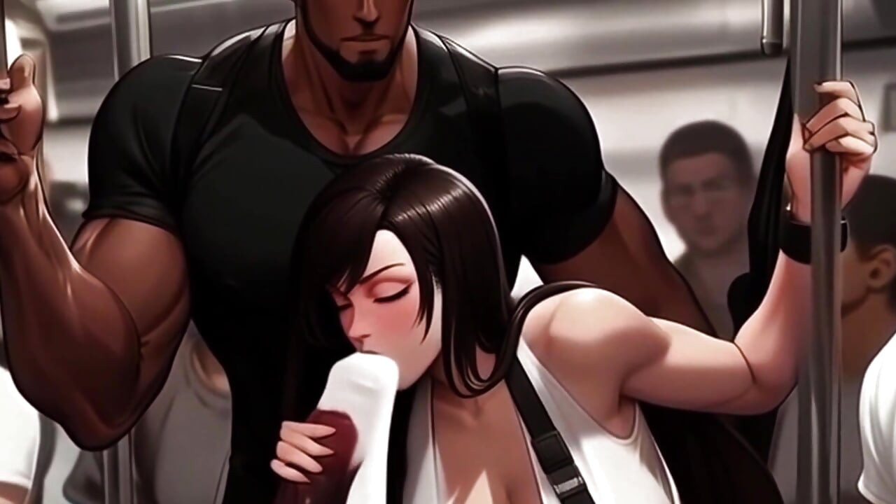 Big Titty Tifa LOVES making new friends on the train!