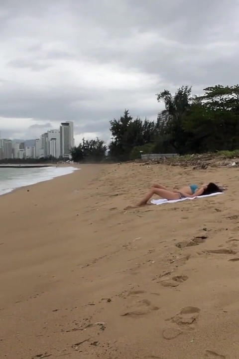 Babe Can I Cum on Your Tits? - Cock Flashing on the Beach