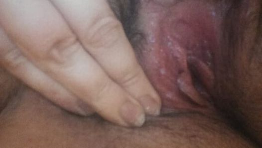 Big Dildo Enters My Wife's Overgrown And Hairy Pussy