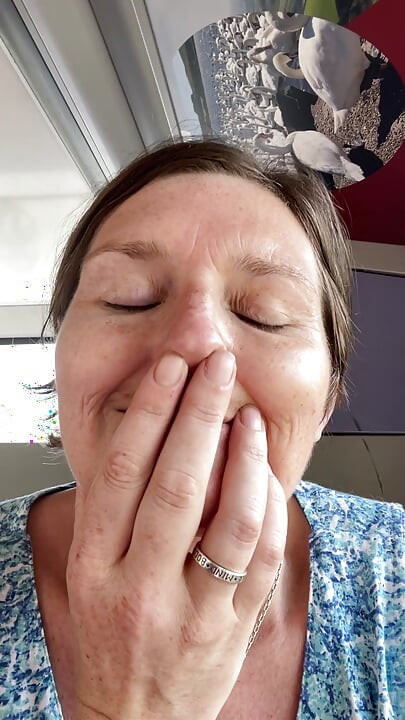 Stepmom Plays with Her Smelly Pussy at the Back of the Bus, Then Sniffs and Sucks Her Stinky Fingers!