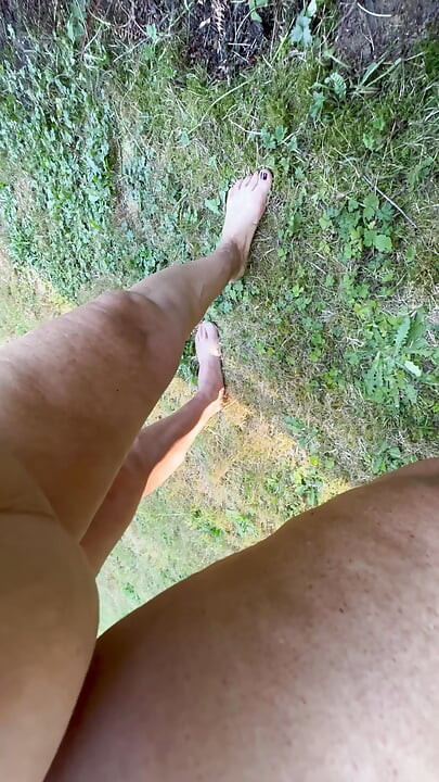 Freckled Dirty Wife gets bent over the deck and fucked from behind butt plug