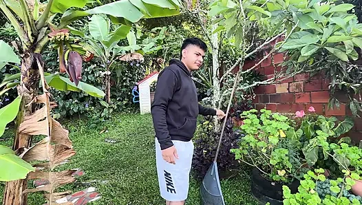 My House Gardener Sees Me Masturbating and Gets Horny, so I Decide to Please Him by Letting Me Put His Huge Cock in.