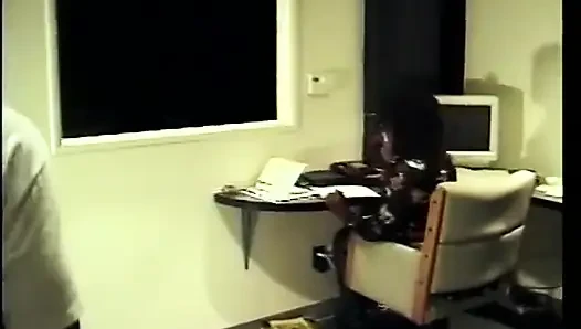 Black couple takes a break for hardcore fucking in the office