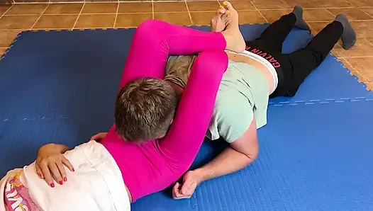Defeated in Wrestling Headscissors Made to Smell Pussy