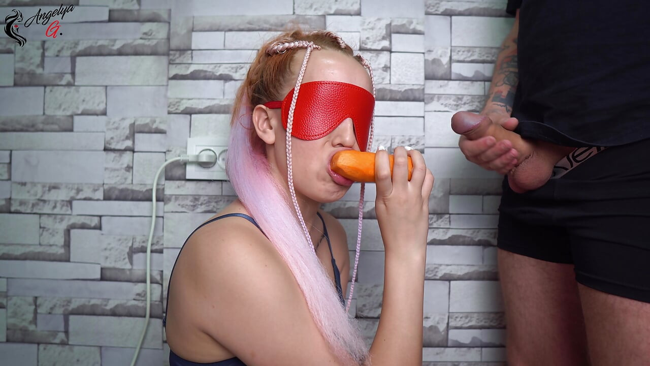 Stepsister in a fruit game! She loved the cock! Surprise!