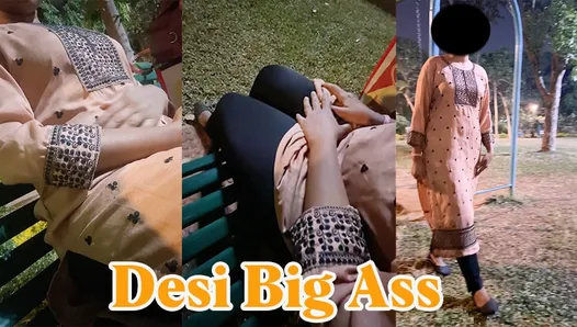 Catching Desi Big Ass Gold Digger In Garden