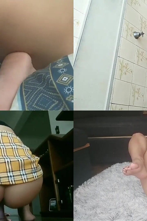 부모님이 집을 나설 때 장난치는 음란한 젊은 여성.