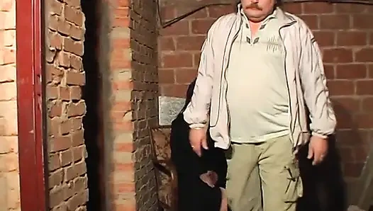 Dark haired teen pussy licked and slammed by old dude