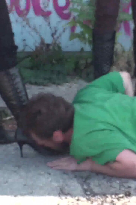 Outdoor boots licking