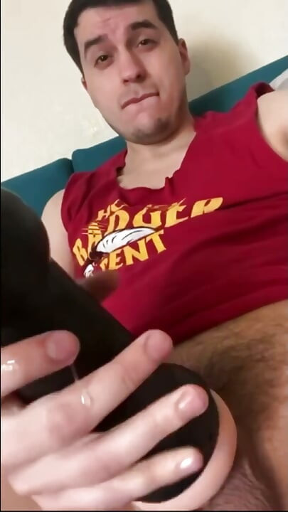 Twink Guy Using His Fleshlight While Wearing an Anal Plug