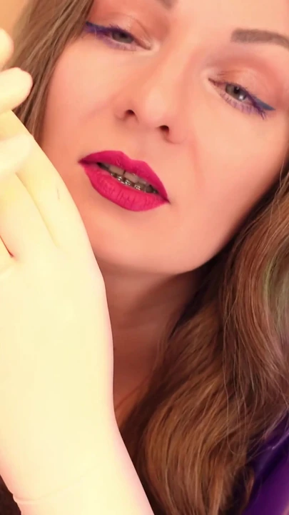 JOI jerk off instructions, wearing surgical gloves & latex, very slow, with snaps. Arya Grander, ASMR video | Clip 1