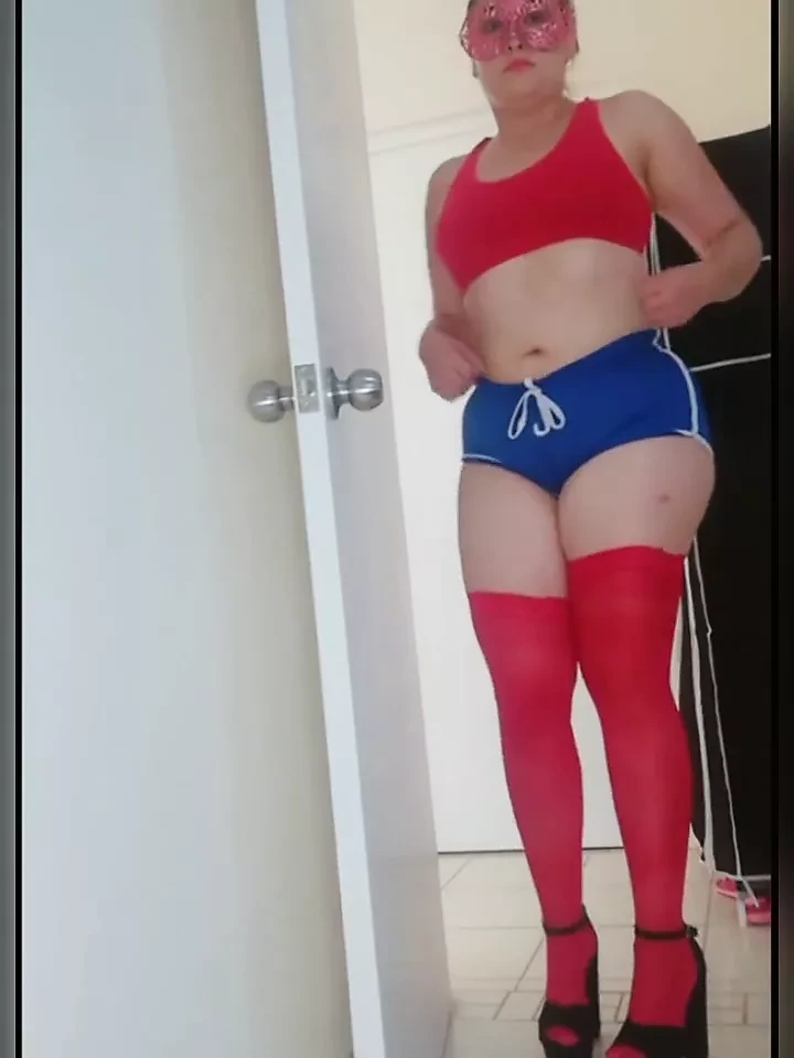 beautiful milf doing a striptease in her house