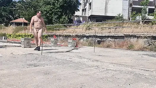 Boy all naked outdoor